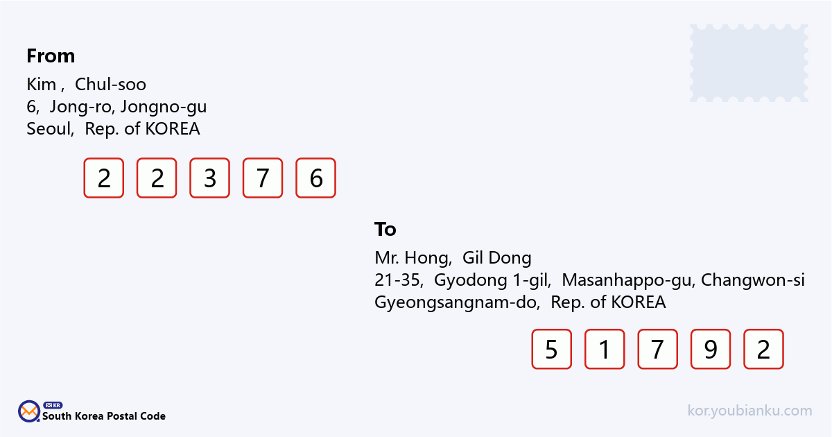 21-35, Gyodong 1-gil, Jindong-myeon, Masanhappo-gu, Changwon-si, Gyeongsangnam-do.png